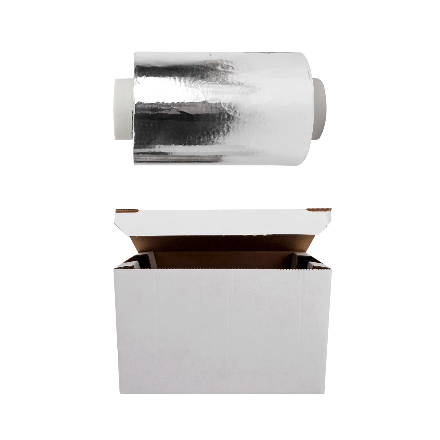 Alufolie im Karton Ø 15 my, 12 cm x 250 m- Silber