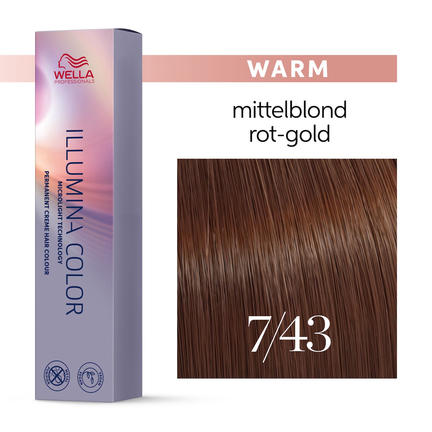 Wella Illumina Color Haarfarbe 7/43 Mittelblond Rot Gold