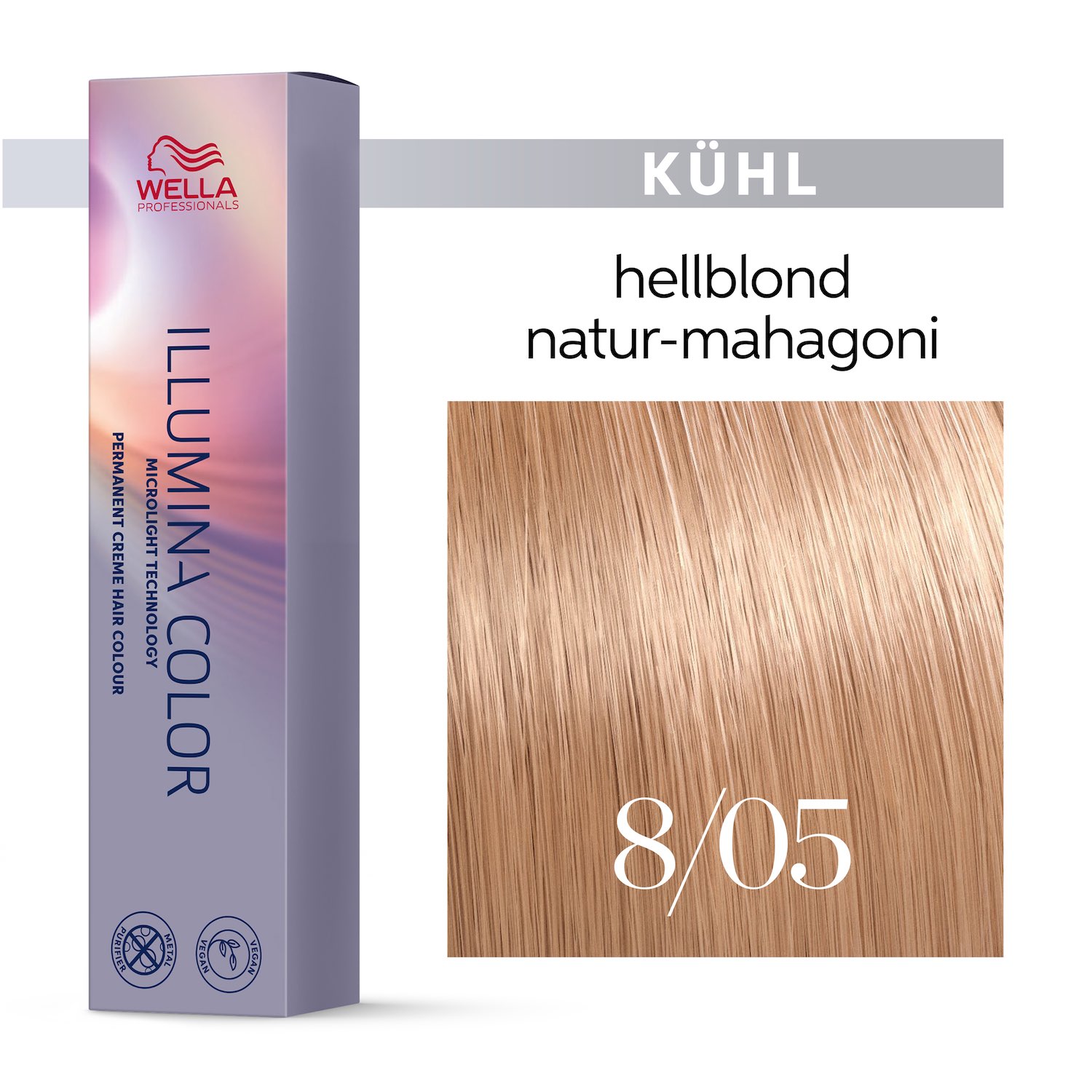Wella Illumina Color Haarfarbe 8/05 Hellblond Natur Mahagoni