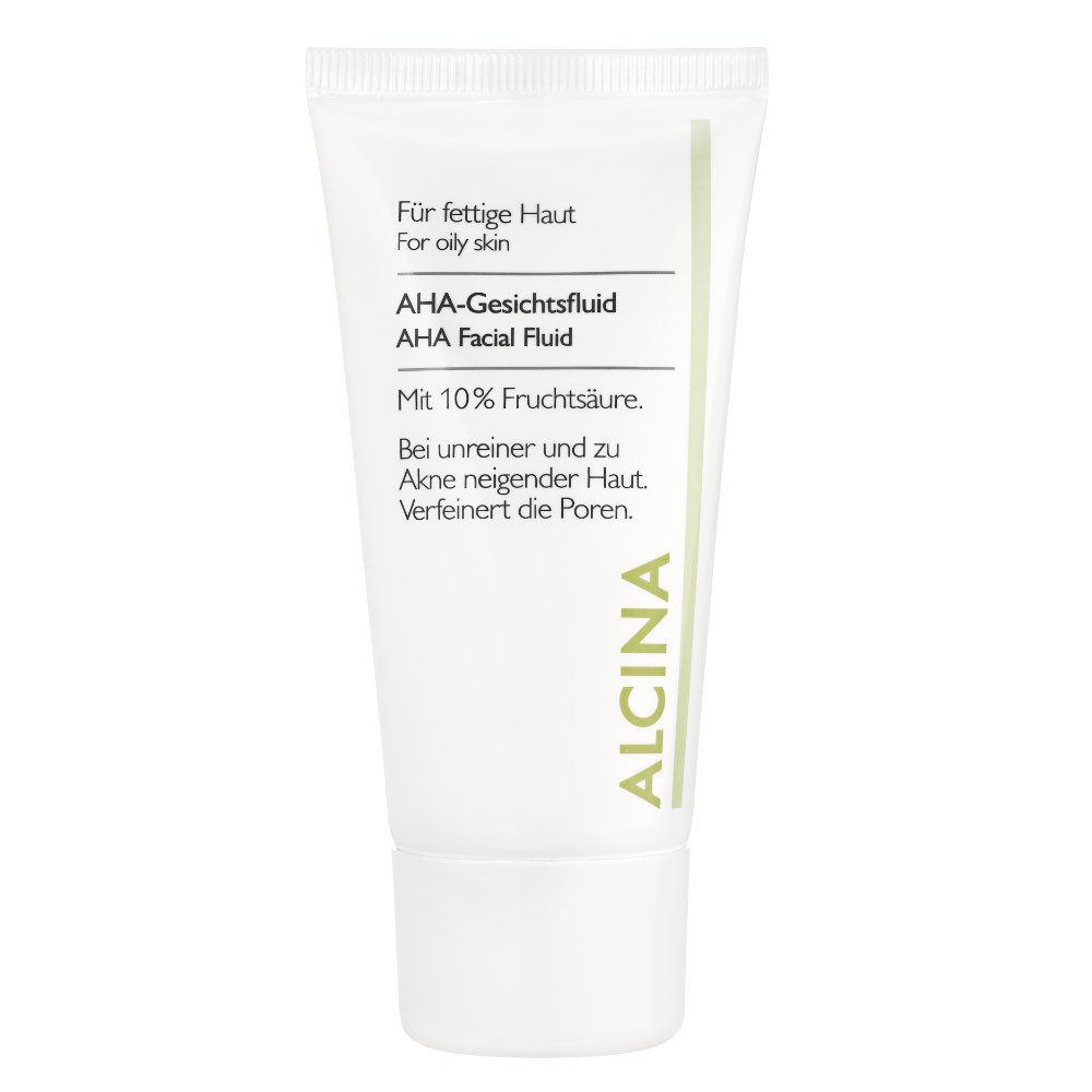 ALCINA AHA- Gesichtsfluid mit 10 % Fruchtsäure für fettige Haut 50 ml