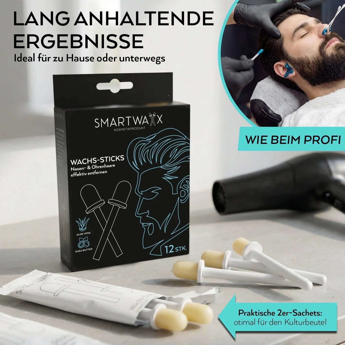 Smartwaxx Sticks 12 Stück Nasen- & Ohrenhaare einfach entfernen