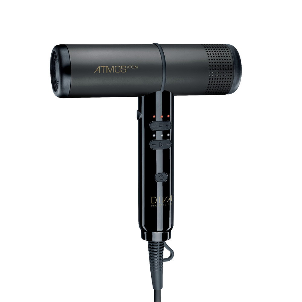 Diva Pro Atmos Atom 2  Haartrocker Föhn mit Diffuser