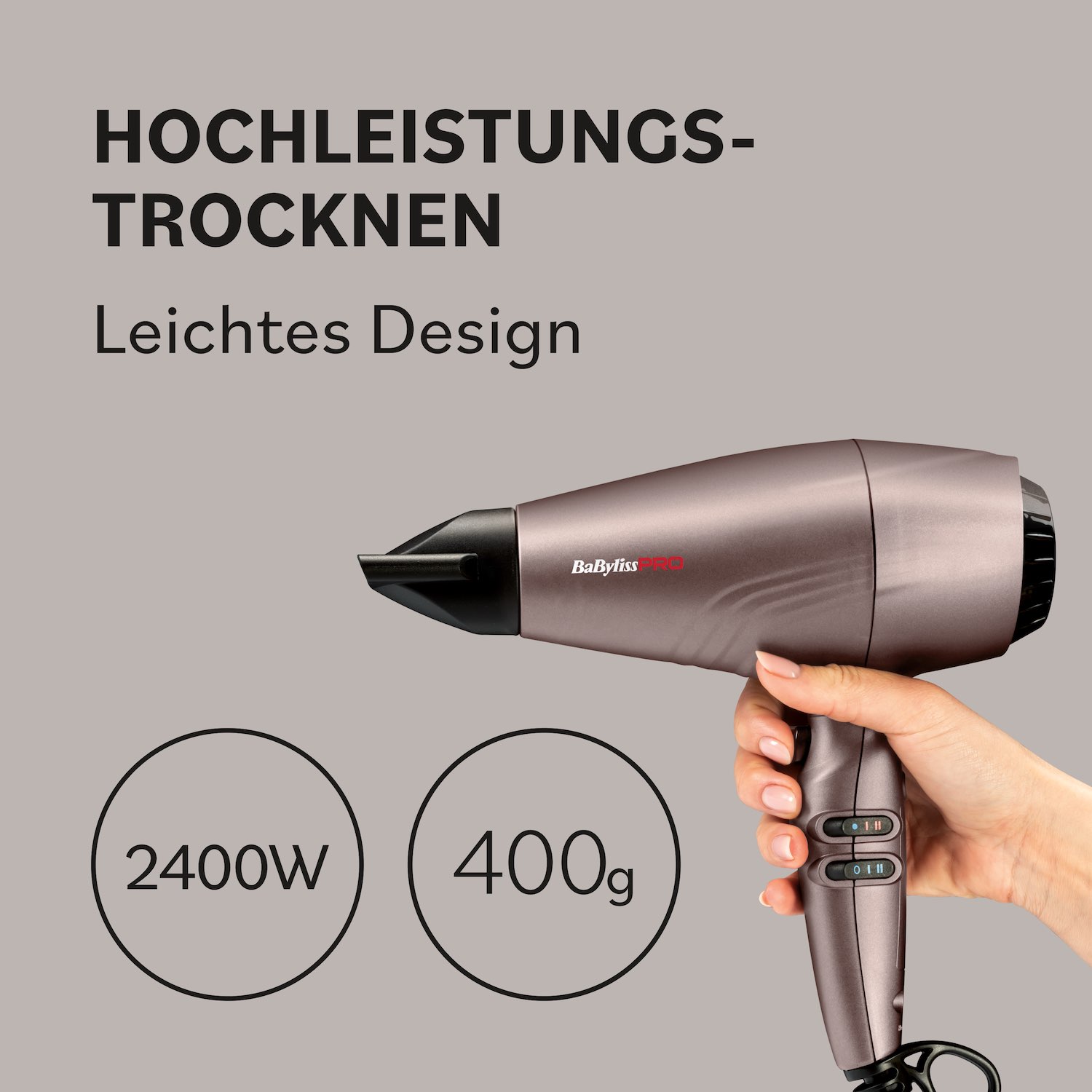 Babyliss PRO Haartrockner Poderoso 2400 Watt BAB7550E