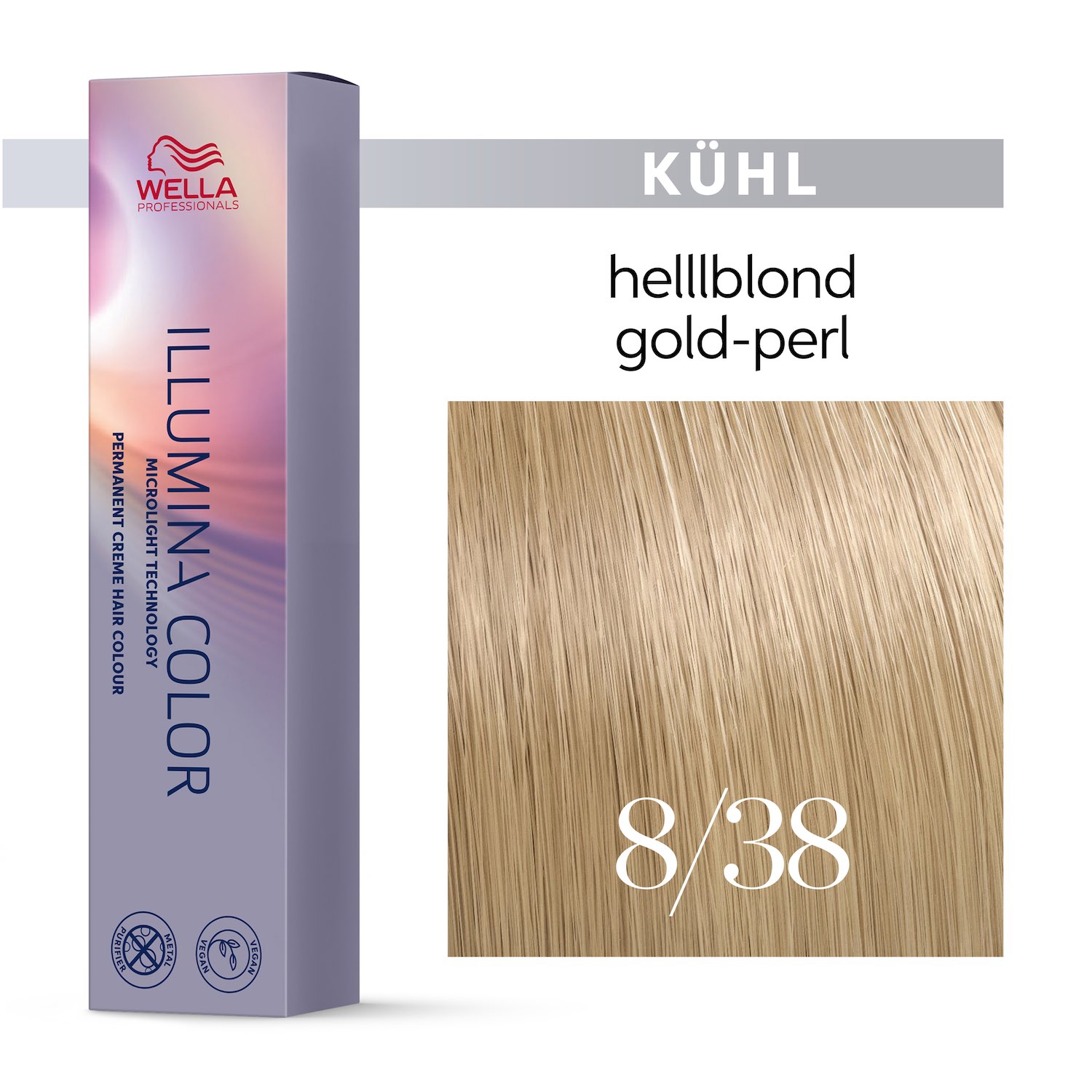 Wella Illumina Color Haarfarbe 8/38 Hellblond Gold Perl