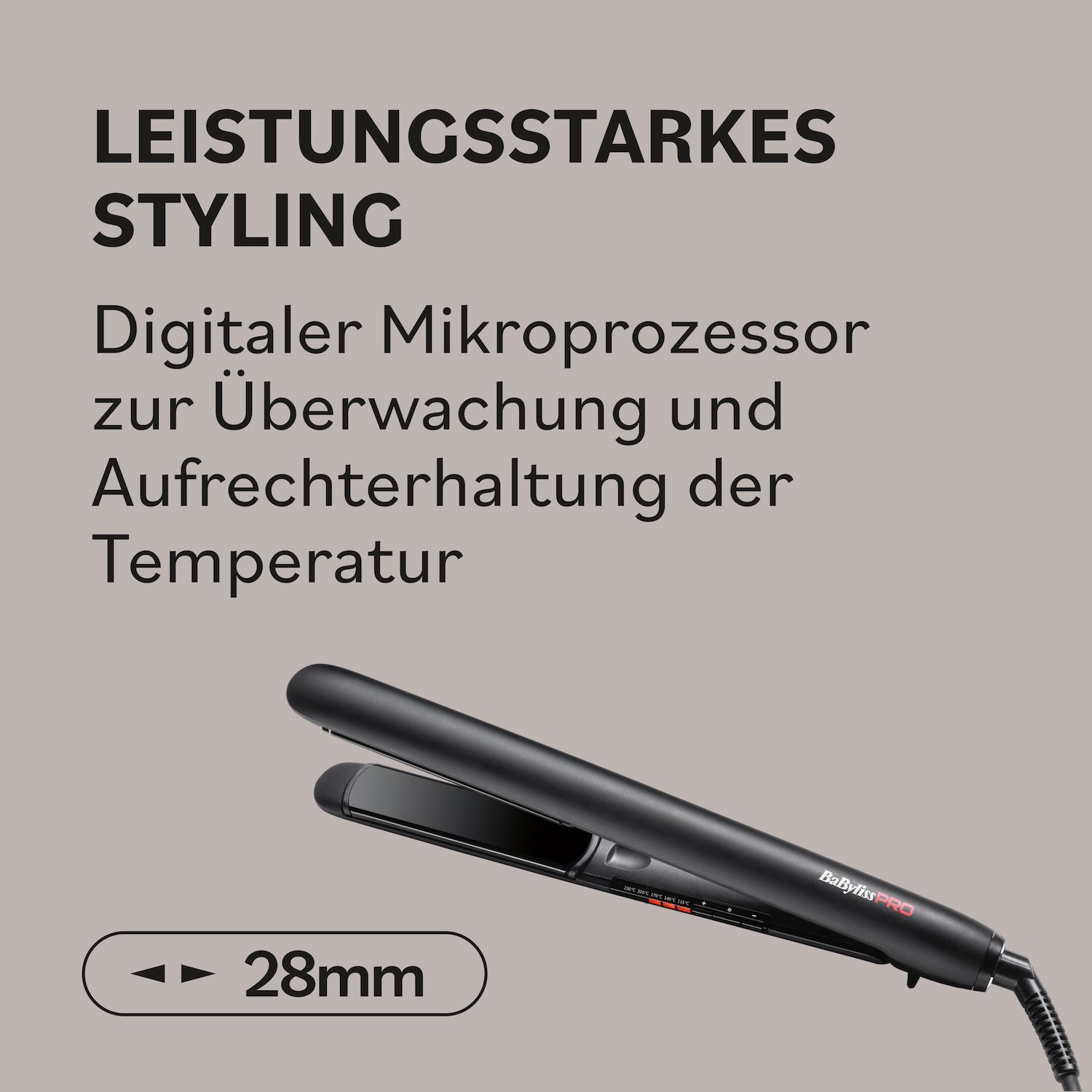 BaByliss PRO Styler Glätteisen Haarglätter 28 mm BAB3020E