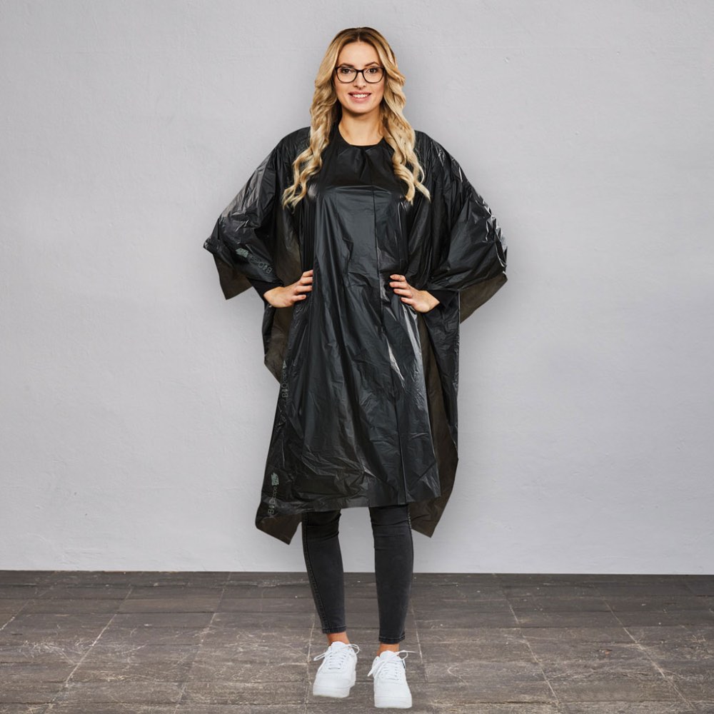 Trend Design Einweg-Frisierumhang BIOCape Pro XL 9003 - Schwarz - 33 Stück