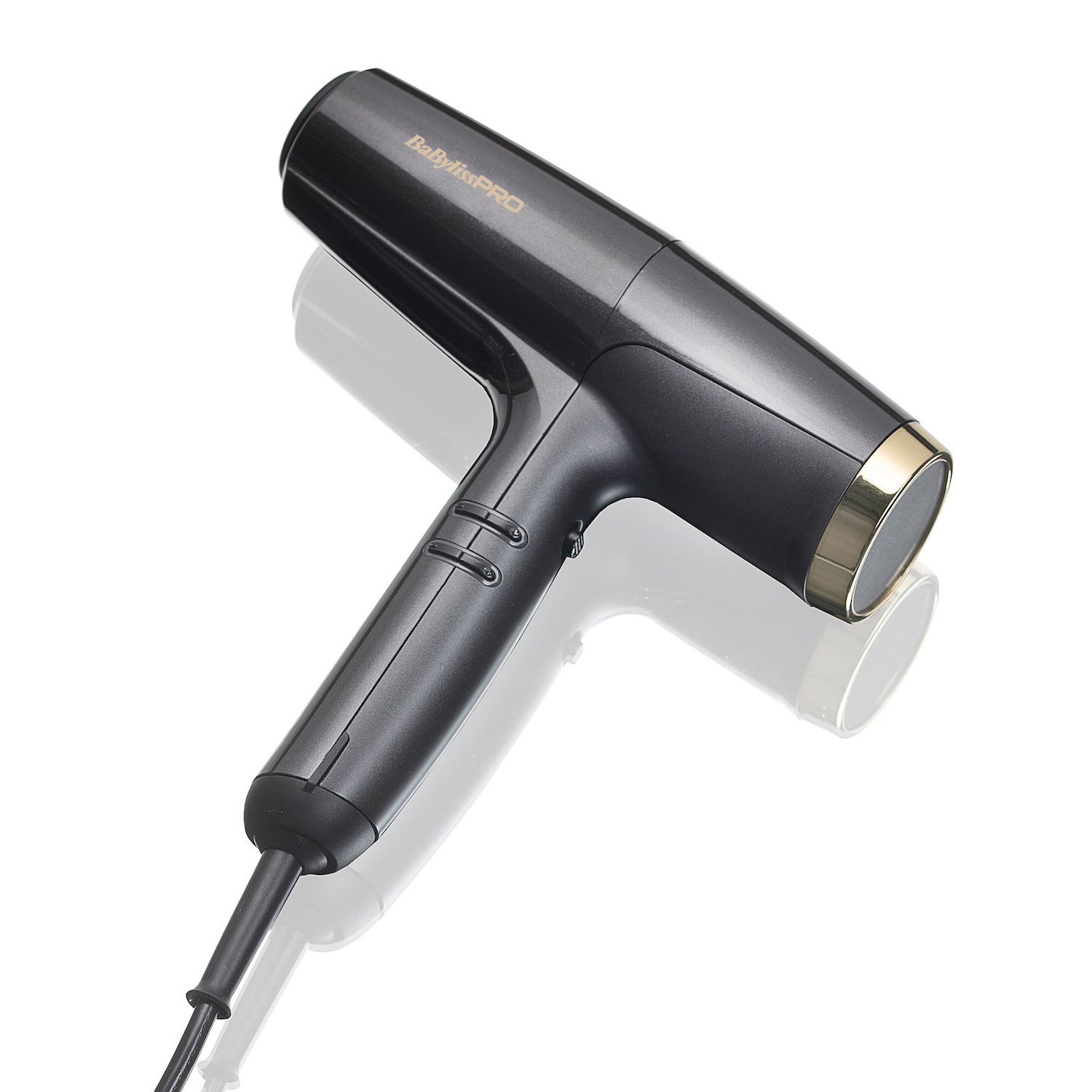 BaBylissPRO Falco Haartrockner Digital Highspeed Grau/Gold BAB8550E