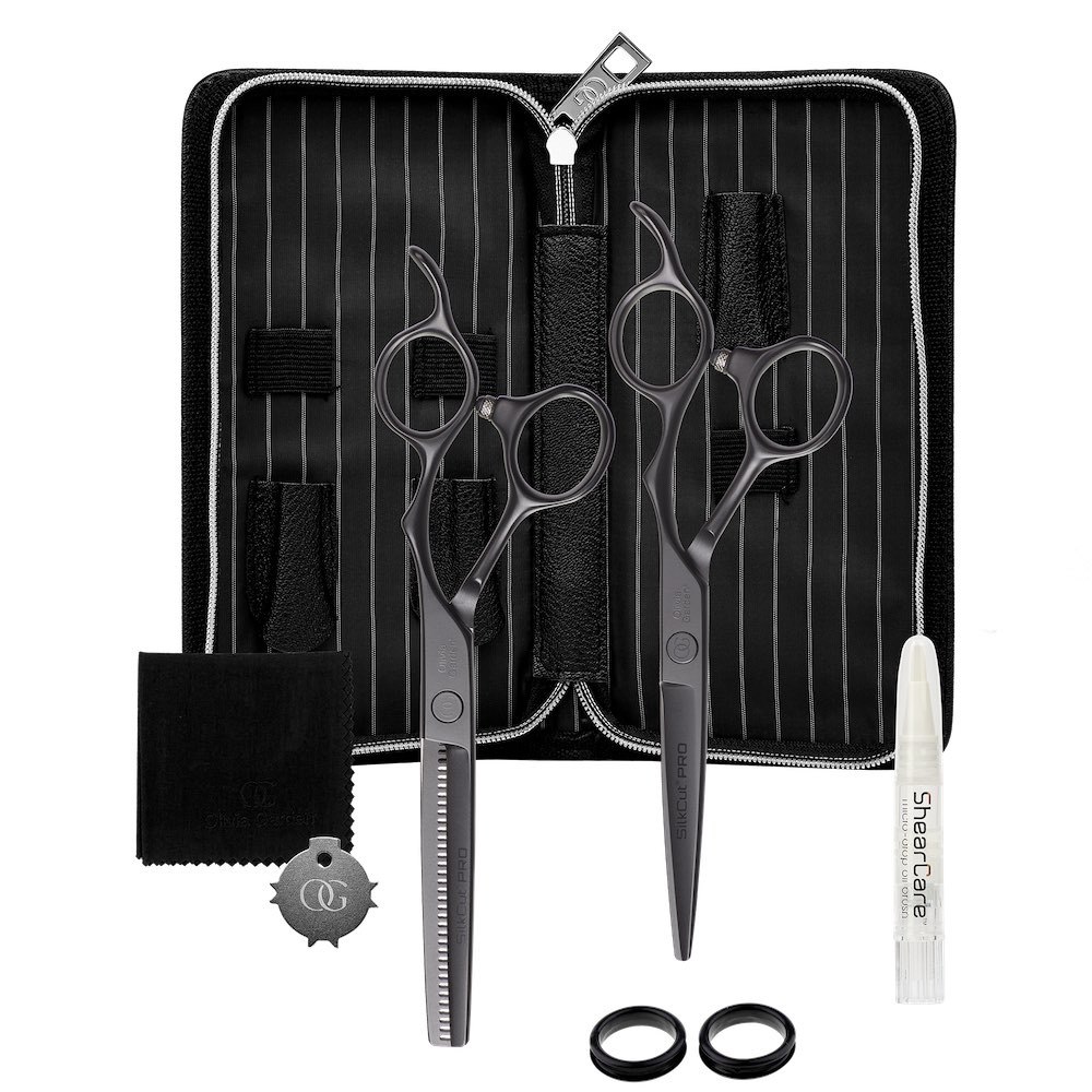 Olivia Garden Scheren SilkCut PRO Matt Black Set HS 5,75 u. MS 6,0 Zoll - S-1164 Olivia Garden Scheren SilkCut PRO Matt Black Set HS 5,75 u. MS 6,0 Zoll - S-1164