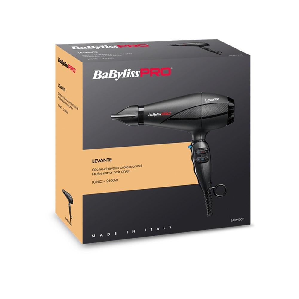 Babyliss PRO Levante Haartrockner 2100 Watt BAB6950IE + Gratis Paddle Brush BABB1E