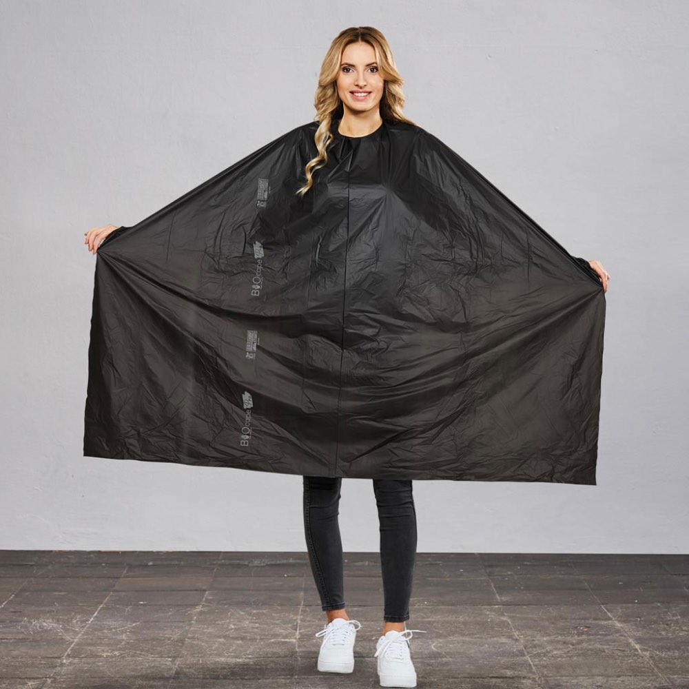 Trend Design Einweg-Frisierumhang BIOCape Pro XL 9003 - Schwarz - 33 Stück