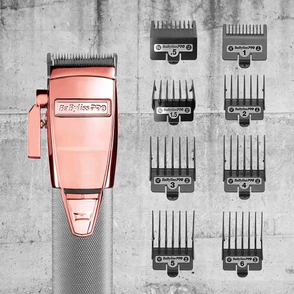 BaByliss PRO 4Artists Barber Clipper ROSEFX mit 8 Kammaufsätzen FX8700RGE