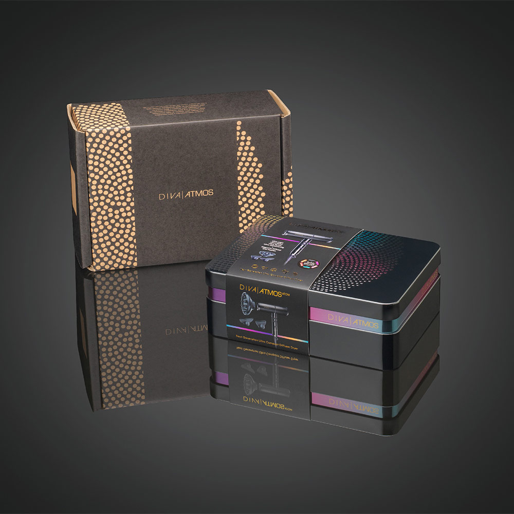 Diva Pro Atmos Atom 2  Haartrocker Föhn mit Diffuser